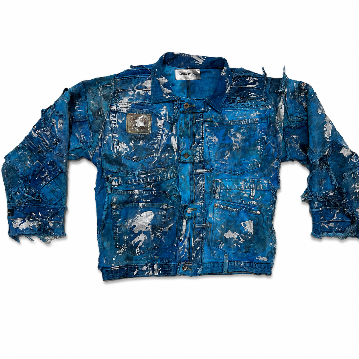 Shredded Denim Colored Shirt  C