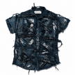 Shredded Denim Colored Shirt E