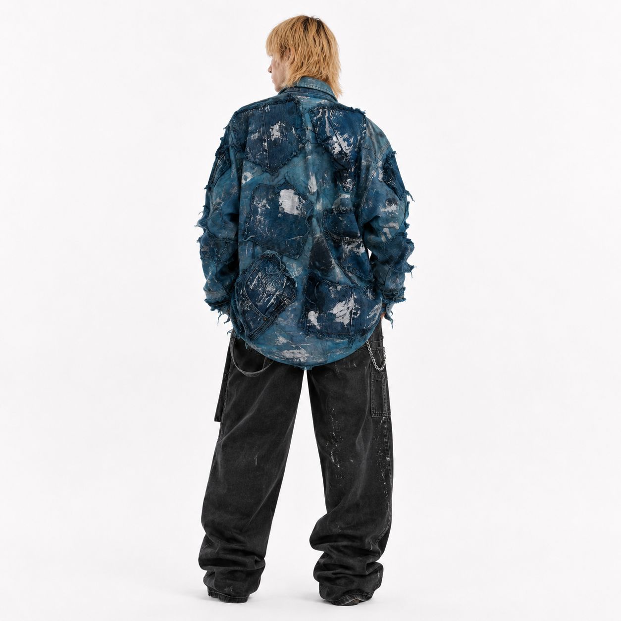 Shredded Denim Crop Colored Jacket F