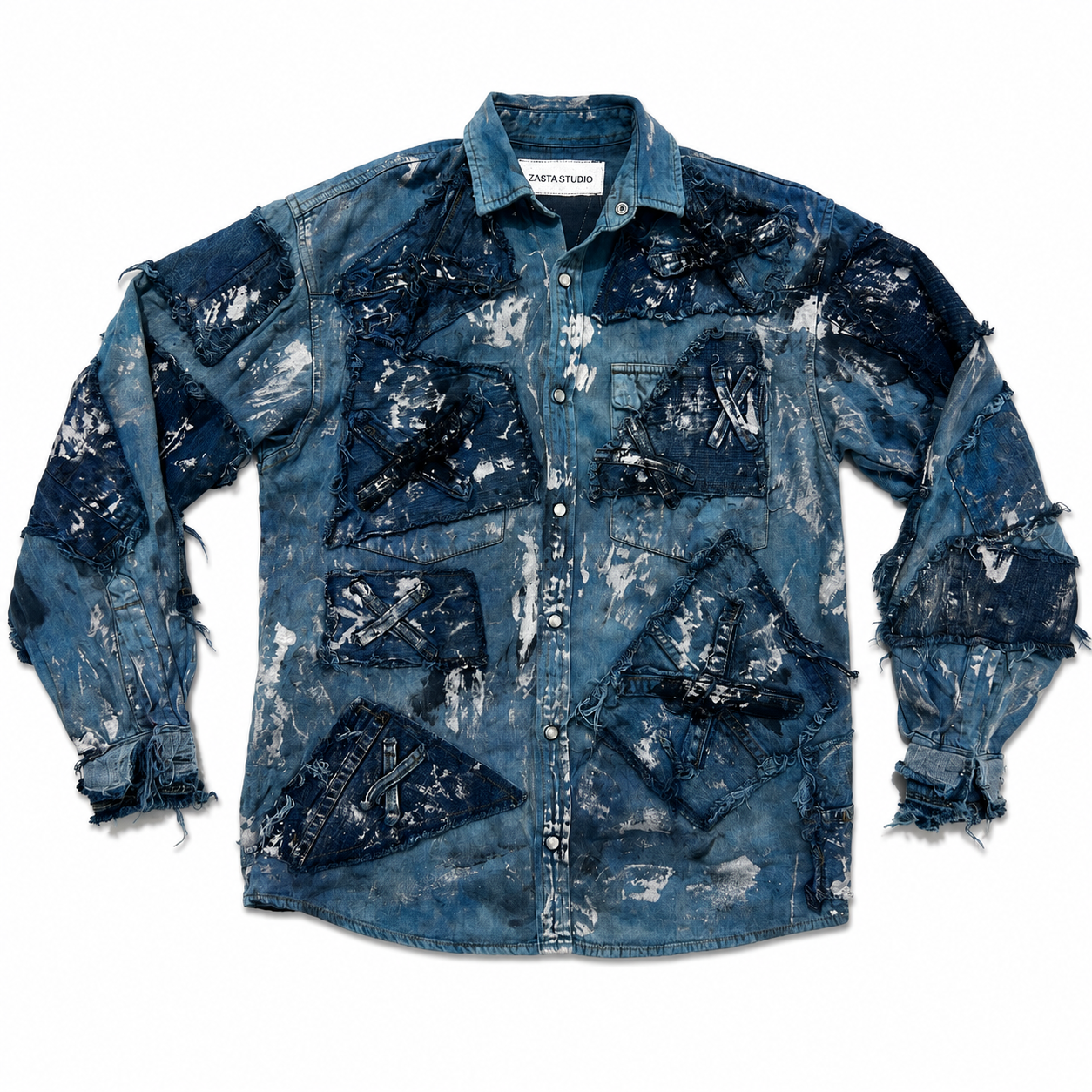 Shredded Denim Crop Colored Jacket F