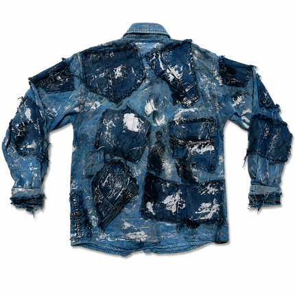 Shredded Denim Colored Shirt F