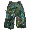 Shredded Wide Leg Colored denim pants C