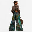 Shredded Wide Leg Colored denim pants C