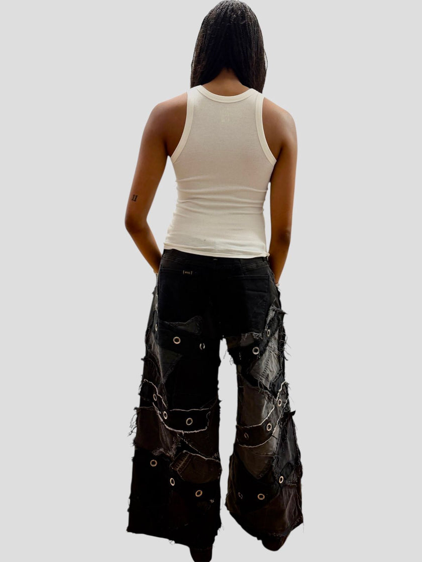Shred Couture Studded Wide Leg Jeans