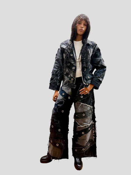 Shred Couture Studded Denim Jacket A