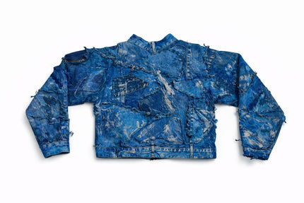 Wearable Ruins Blue Shredded Denim Crop Jacket