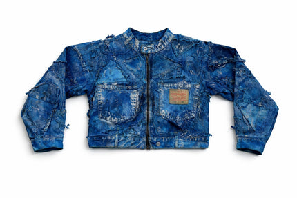 Wearable Ruins Blue Shredded Denim Crop Jacket