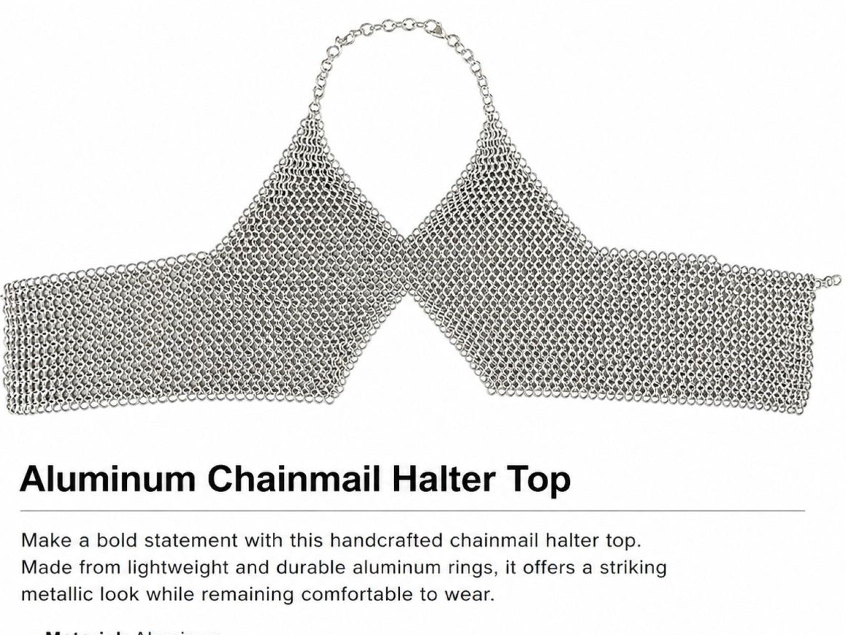 Aluminum Chainmail Halter Top