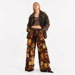 Wearable Ruins Red Gold Shredded Denim Wide Leg Pants D