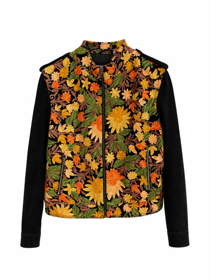 Fully Hand Embroidered Suede Leather Jacket
