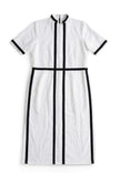 Linen Contrast Trim Maxi Dress