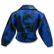 Blue Rusted Rollers Cropped Bomber Jacket
