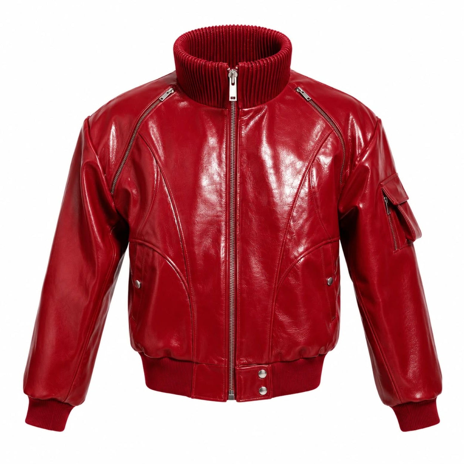 Cherry Pop Bomber Leather Jacket