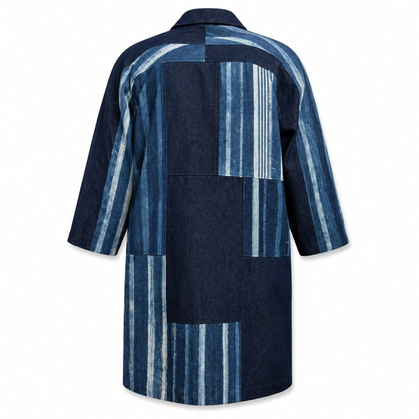 Blended Denim Article Long Coat