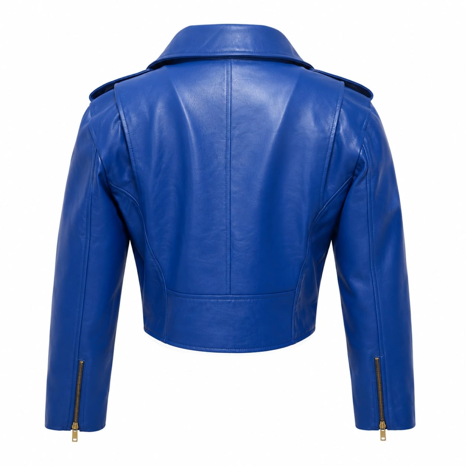 Cropped Biker Leather Jacket
