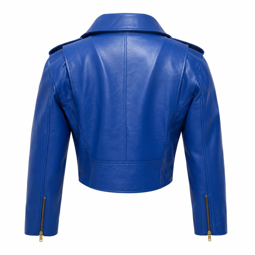 Cropped Biker Leather Jacket