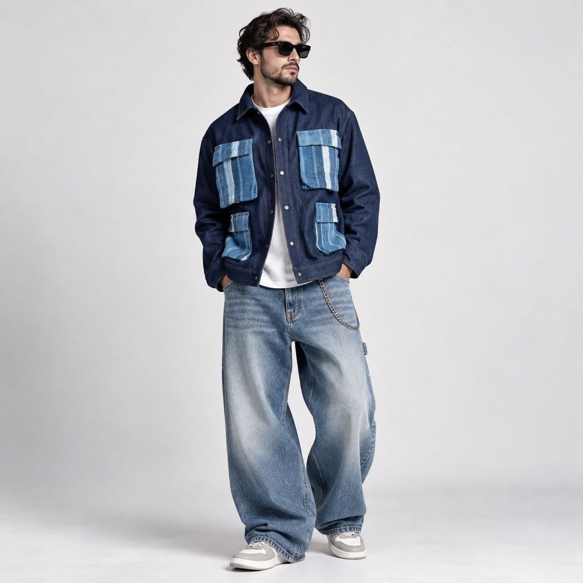 Blended Denim Article Men Jacket