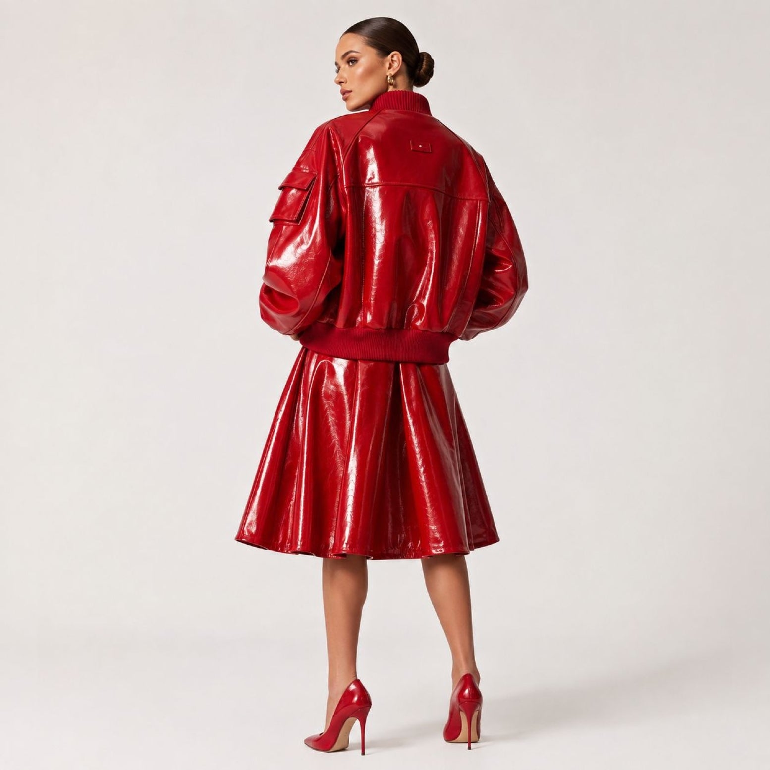Cherry Pop Bomber Leather Jacket