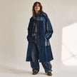 Blended Denim Article Women Long Coat
