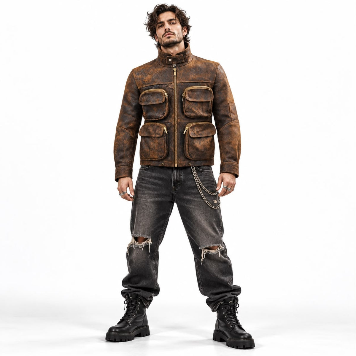 Heritage Luxe Textured Leather Jacket