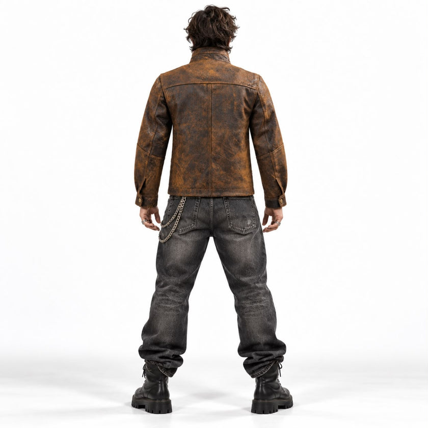 Heritage Luxe Textured Leather Jacket