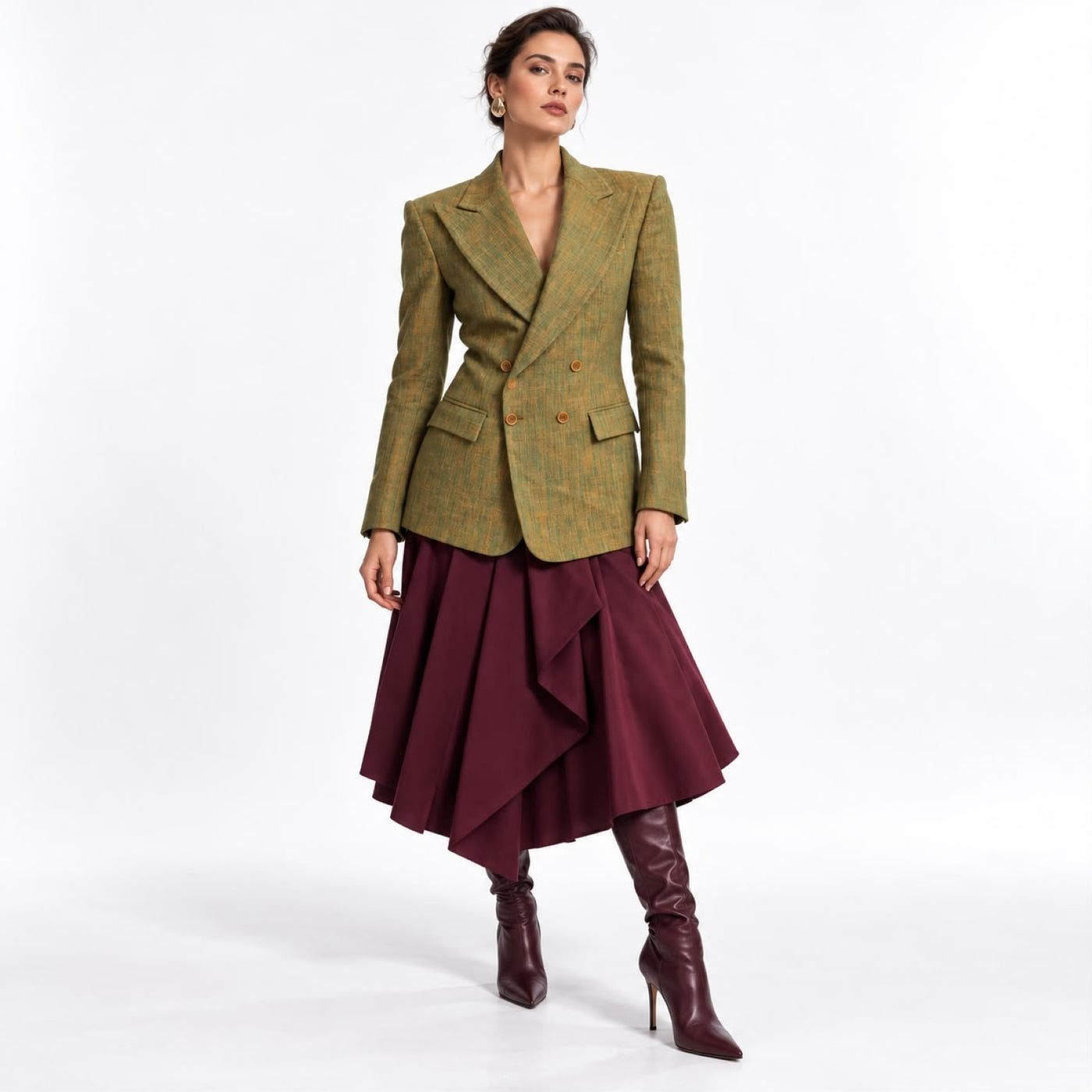 The Heritage Olive Double-Breasted Blazer