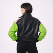 THE WIZARD MULTICOLORED BOMBER LEATHER JACKET WOMEN