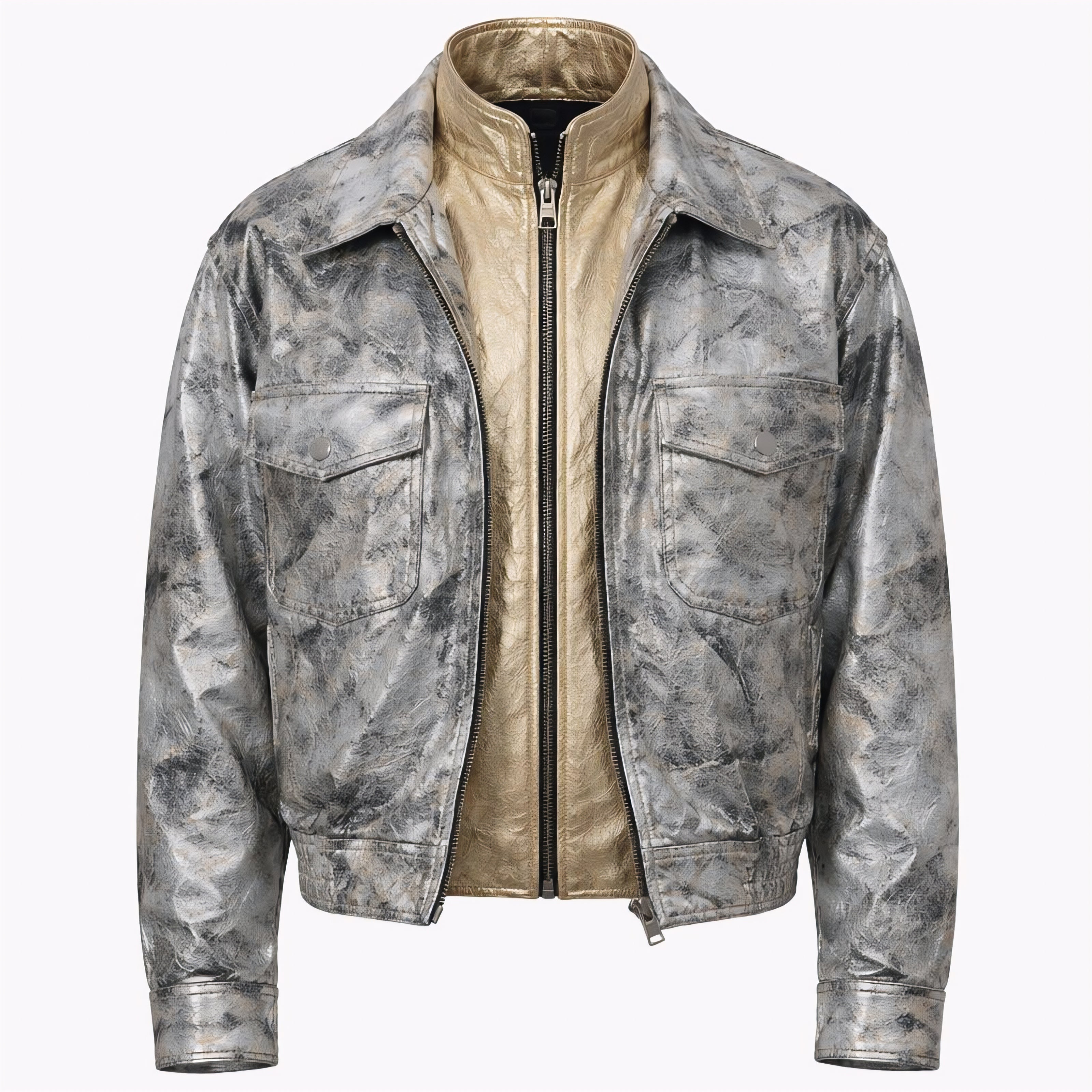 THE COSMIC GLADIATOR LEATHER BOMBER JACKET WITH UNISEX