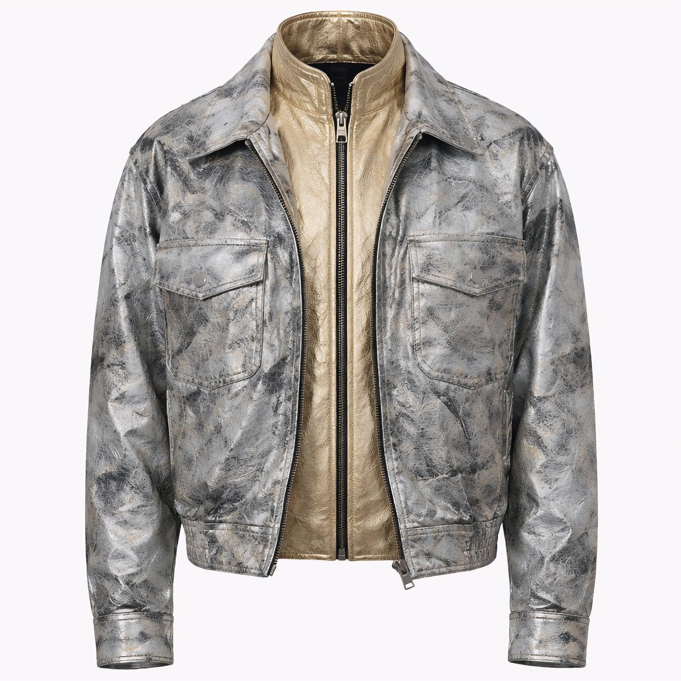 THE COSMIC GLADIATOR LEATHER BOMBER JACKET WITH UNISEX