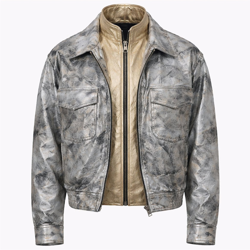 THE COSMIC GLADIATOR LEATHER BOMBER JACKET WITH UNISEX