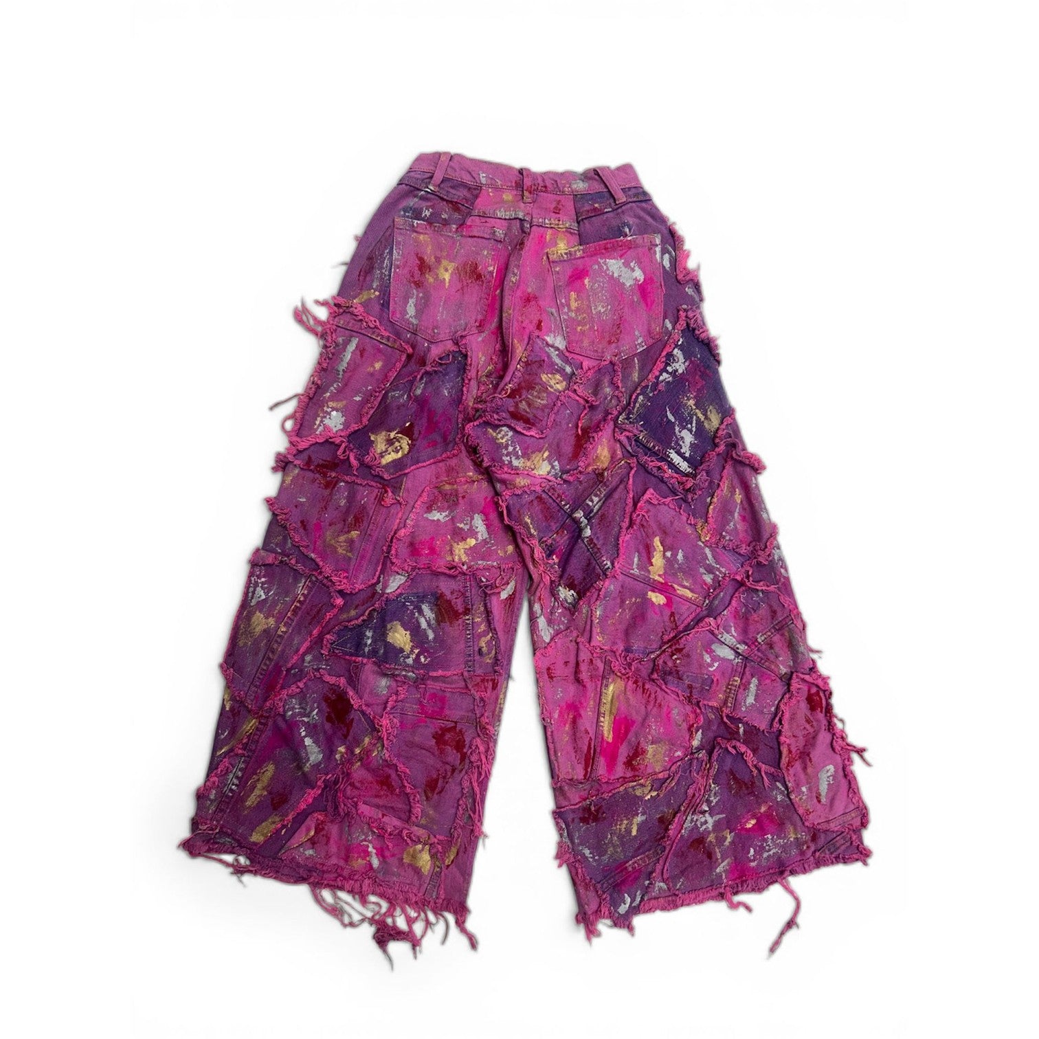 Wearable Ruins Pink Wide Leg Denim Pants Five