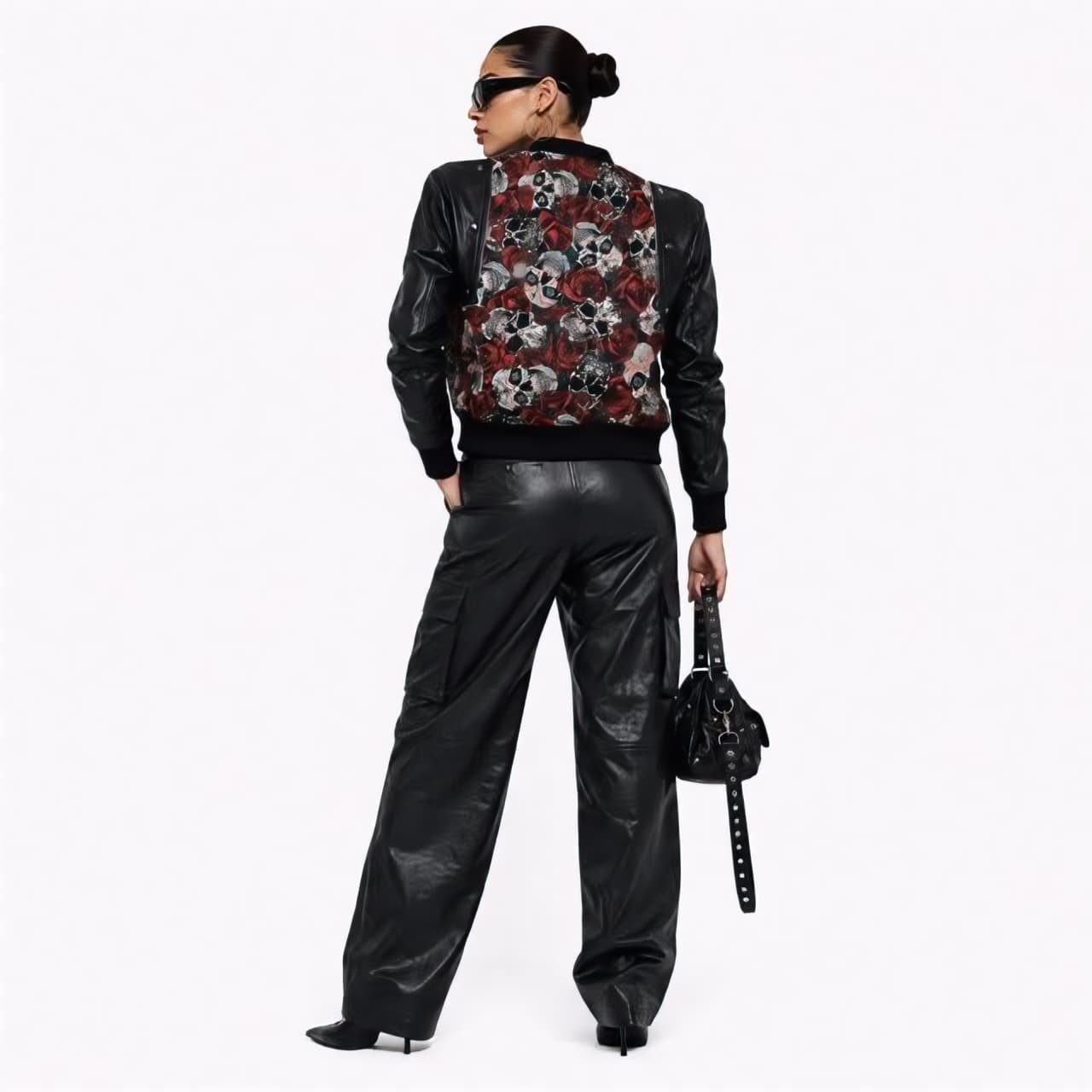 Detachable Leather Cotton Hybrid Sweatshirt B