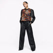 Detachable Leather Cotton Hybrid Sweatshirt