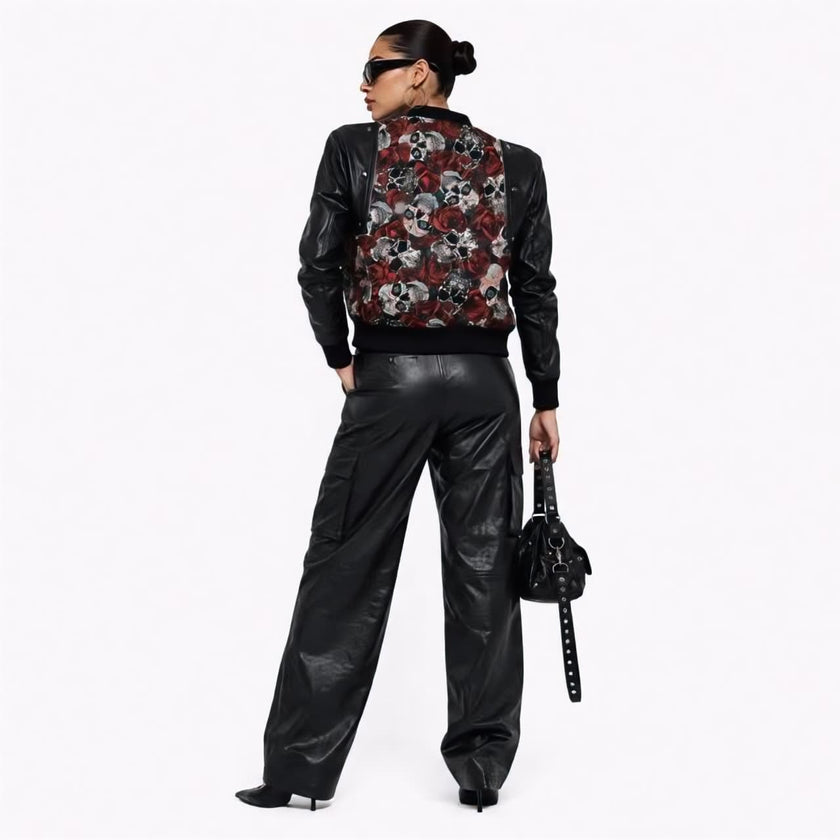 Detachable Leather Cotton Hybrid Sweatshirt B