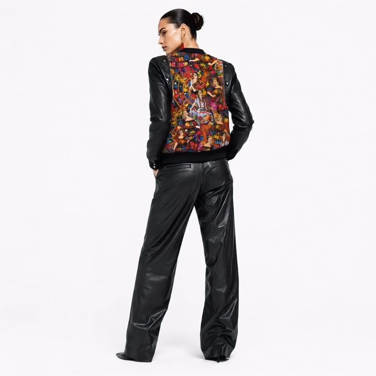 Detachable Leather Cotton Hybrid Sweatshirt