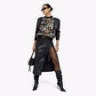 Detachable Leather Cotton Hybrid Sweatshirt A