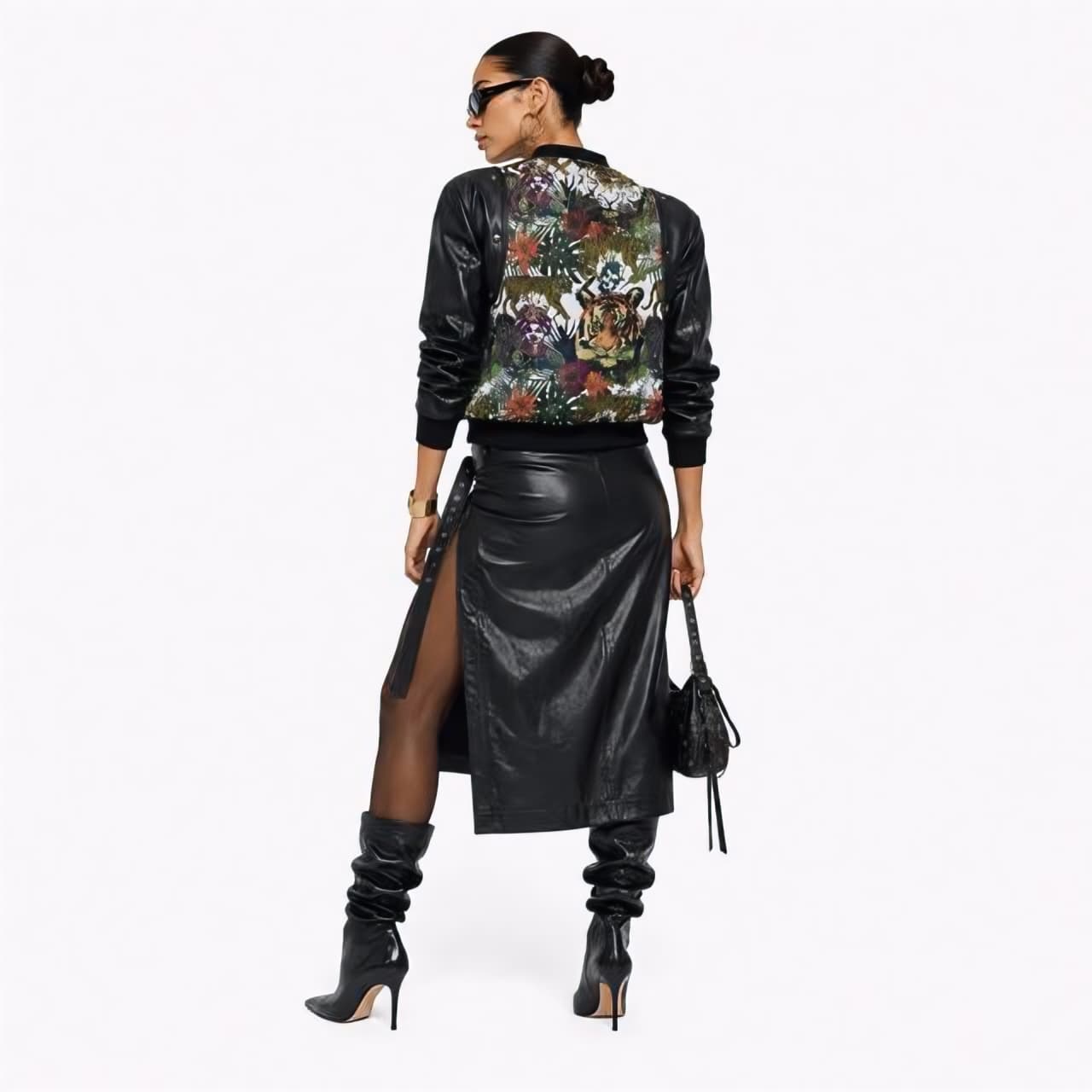 Detachable Leather Cotton Hybrid Sweatshirt A