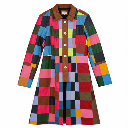 QUEEN OF HEARTS LEATHER TRENCH COAT