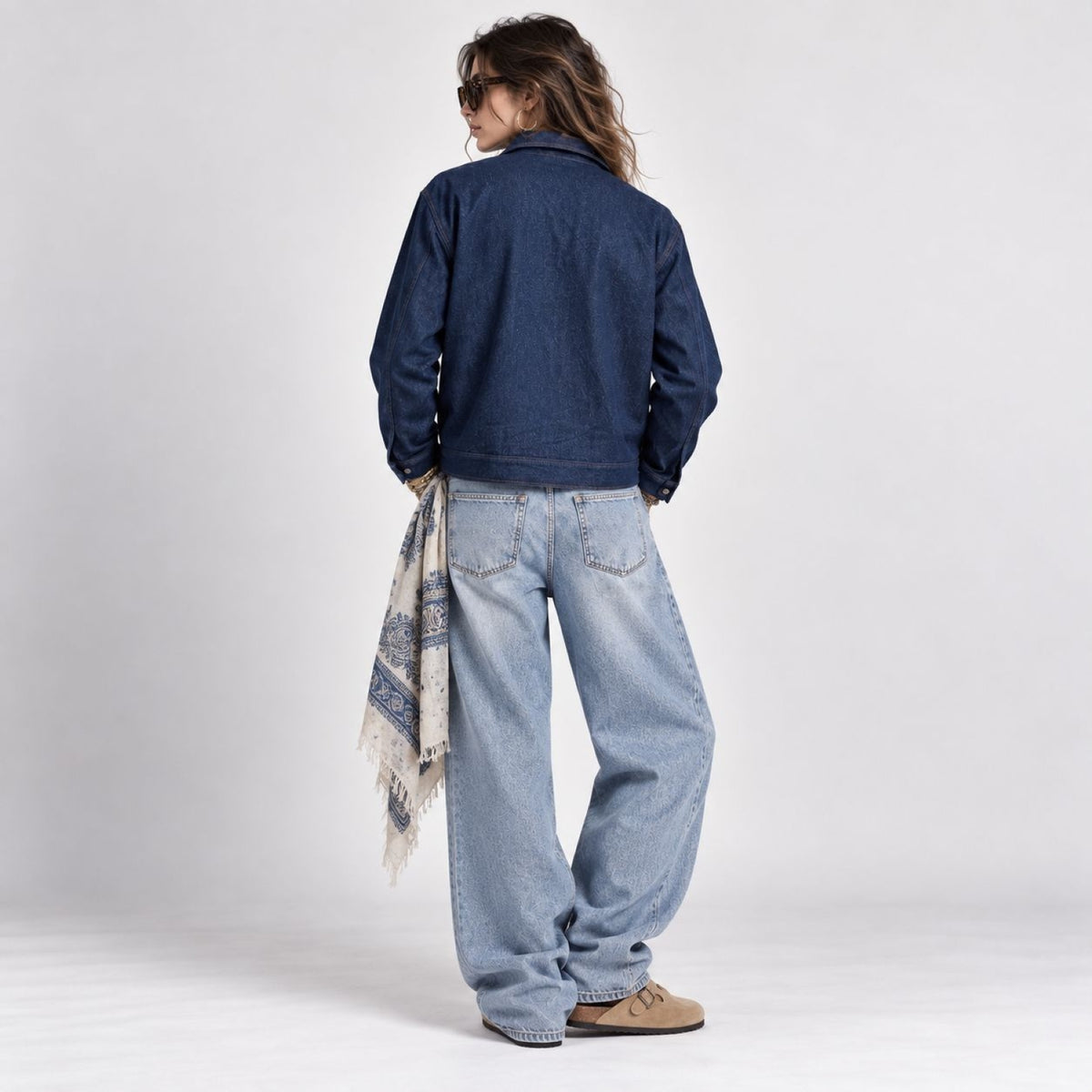 Blended Denim Article Jacket