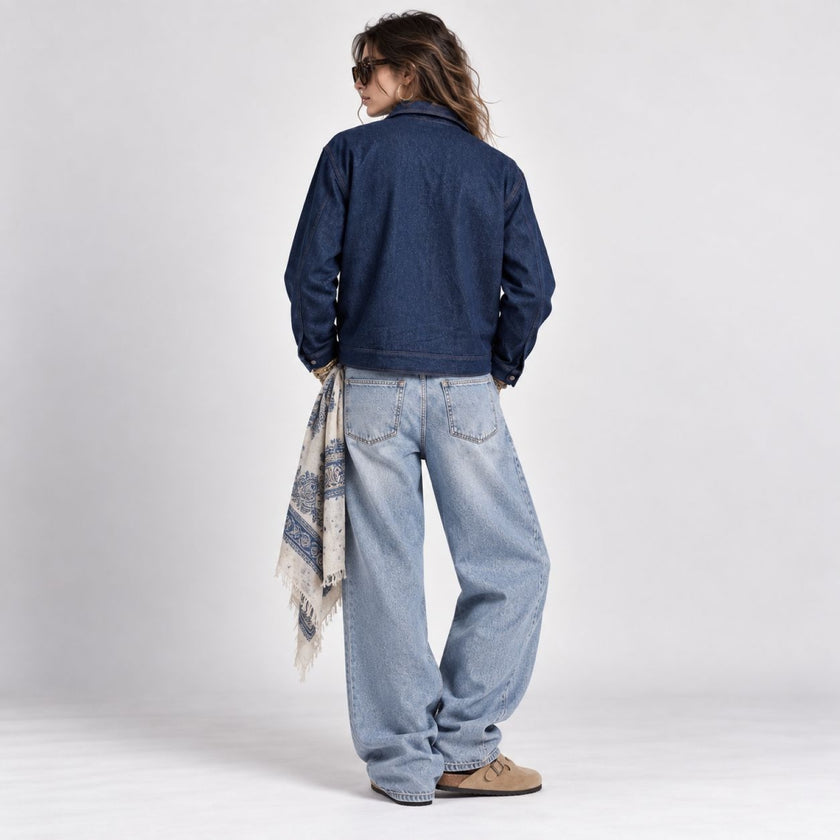 Blended Denim Article Jacket