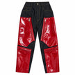 Cherry Pop — Leather-Panelled Denim Pants