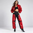 Cherry Pop — Leather-Panelled Denim Pants