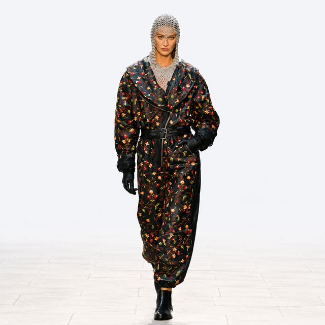 ATHENA LEATHER EMBROIDERED JUMPSUIT