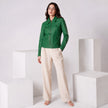 BUBBLE GUM GREEN MULTI POCKET LEATHER JACKET