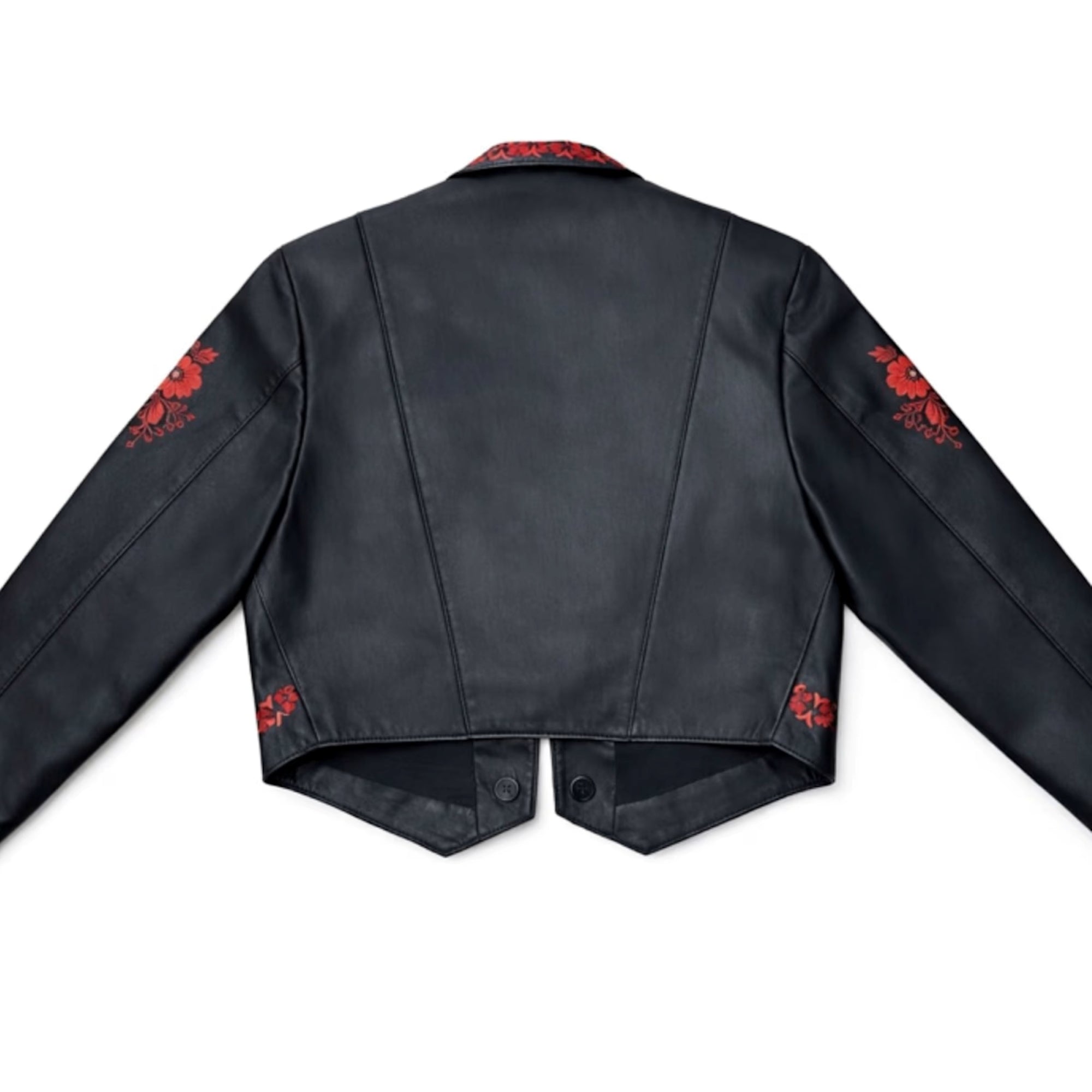 Embroidered Leather Jacket