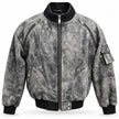 The Ashen Rebel Gray Leather Bomber