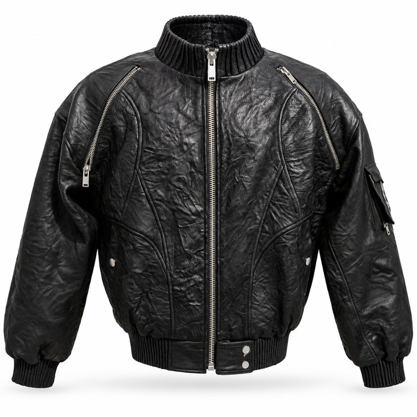 The Noir Signature Leather Bomber