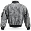 The Ashen Rebel Gray Leather Bomber