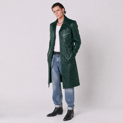 Green Planet Long Leather Jacket