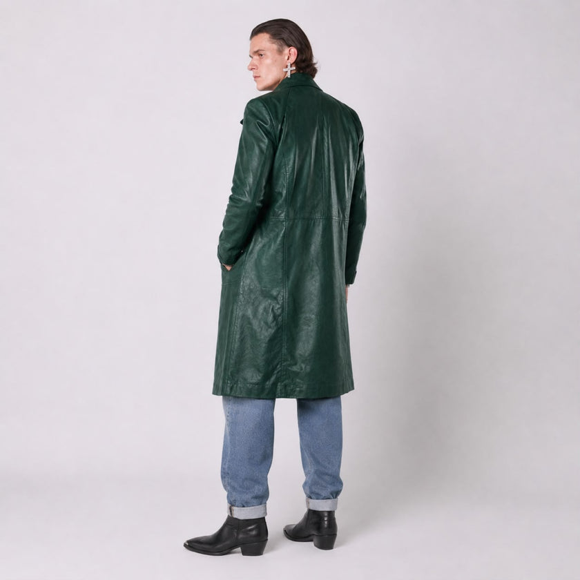 Green Planet Long Leather Jacket